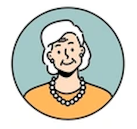 Simple line drawing of a lady